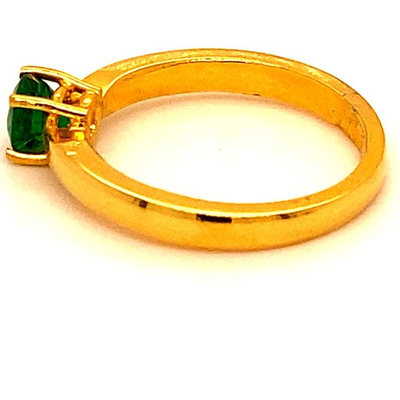 Emerald .49ct Solid 22K Yellow Gold Ring - Picture 5 of 6